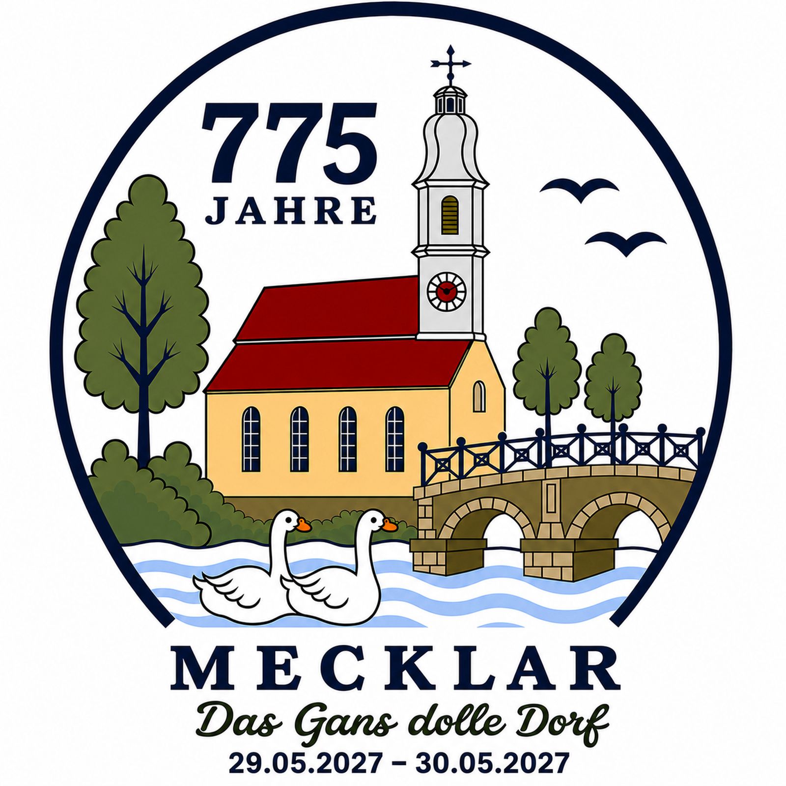 Logo der 775-Jahrfeier Mecklar: „Mecklar – Das Gans dolle Dorf
