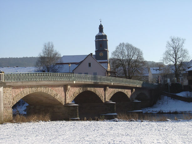 Die Fuldabrücke im Winter 2001